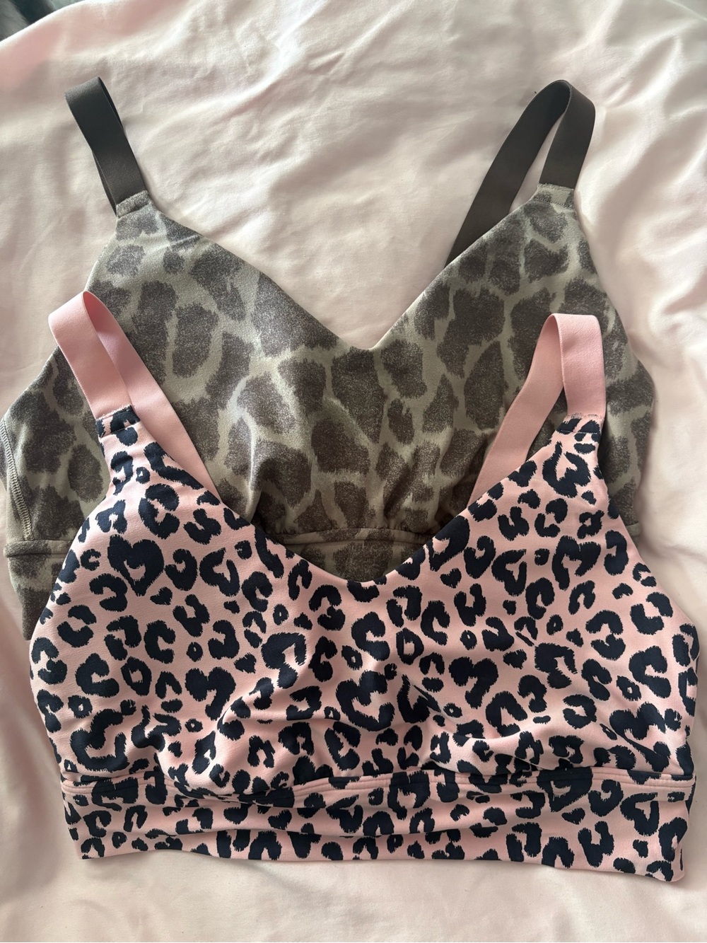aerie Leopard-Print Seamless Bralettes - Pink & Gray